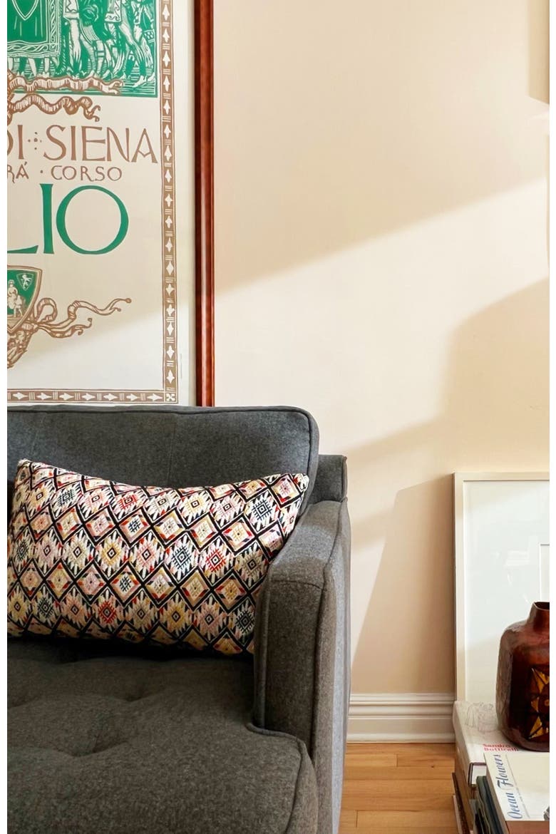 Nahuala Classic Yellow Handwoven Cotton Brocade Throw Pillow, Alternate, color, Multicolored
