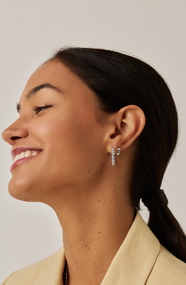 Missoma Medium Tennis Hoop Earrings, Alternate, color, Silver