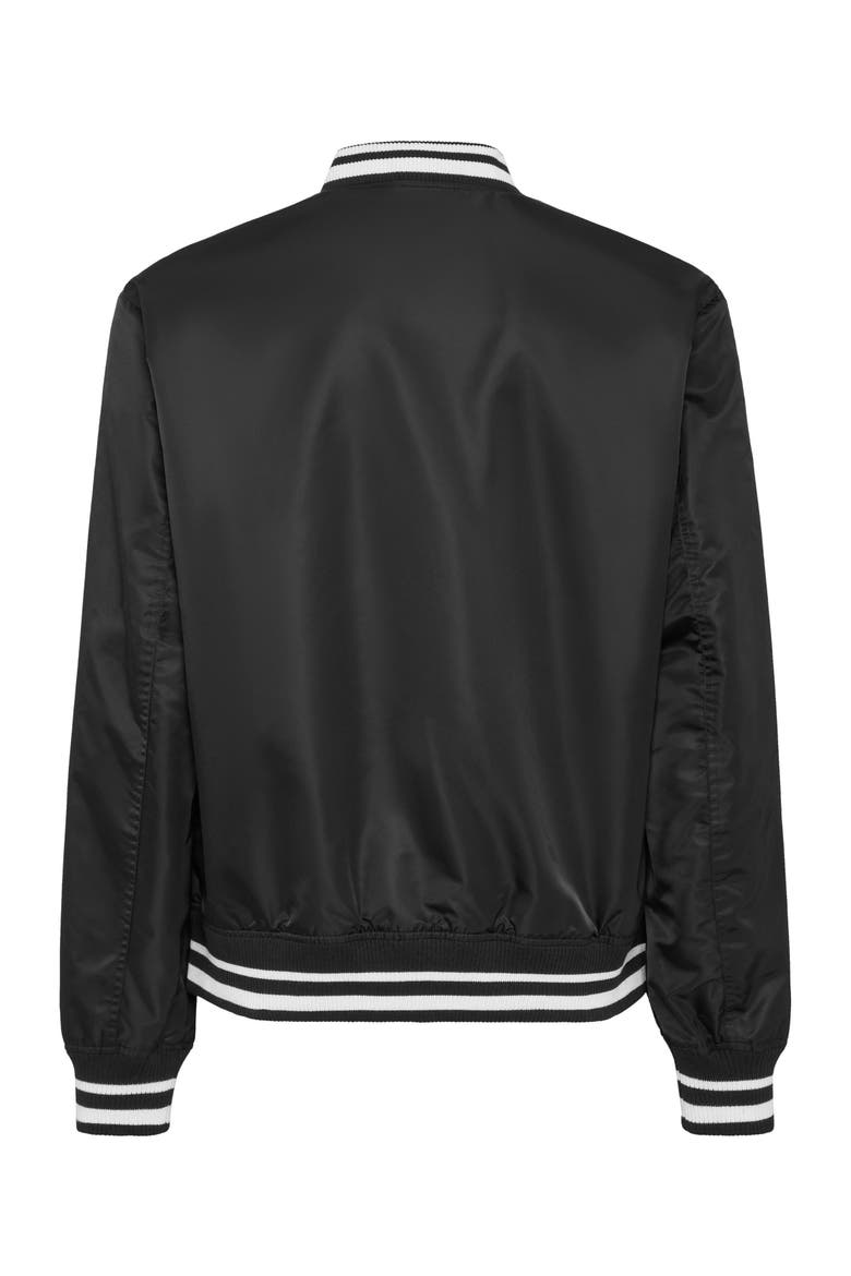 Nylon Baseball Jacket Men, Alternate, color, black