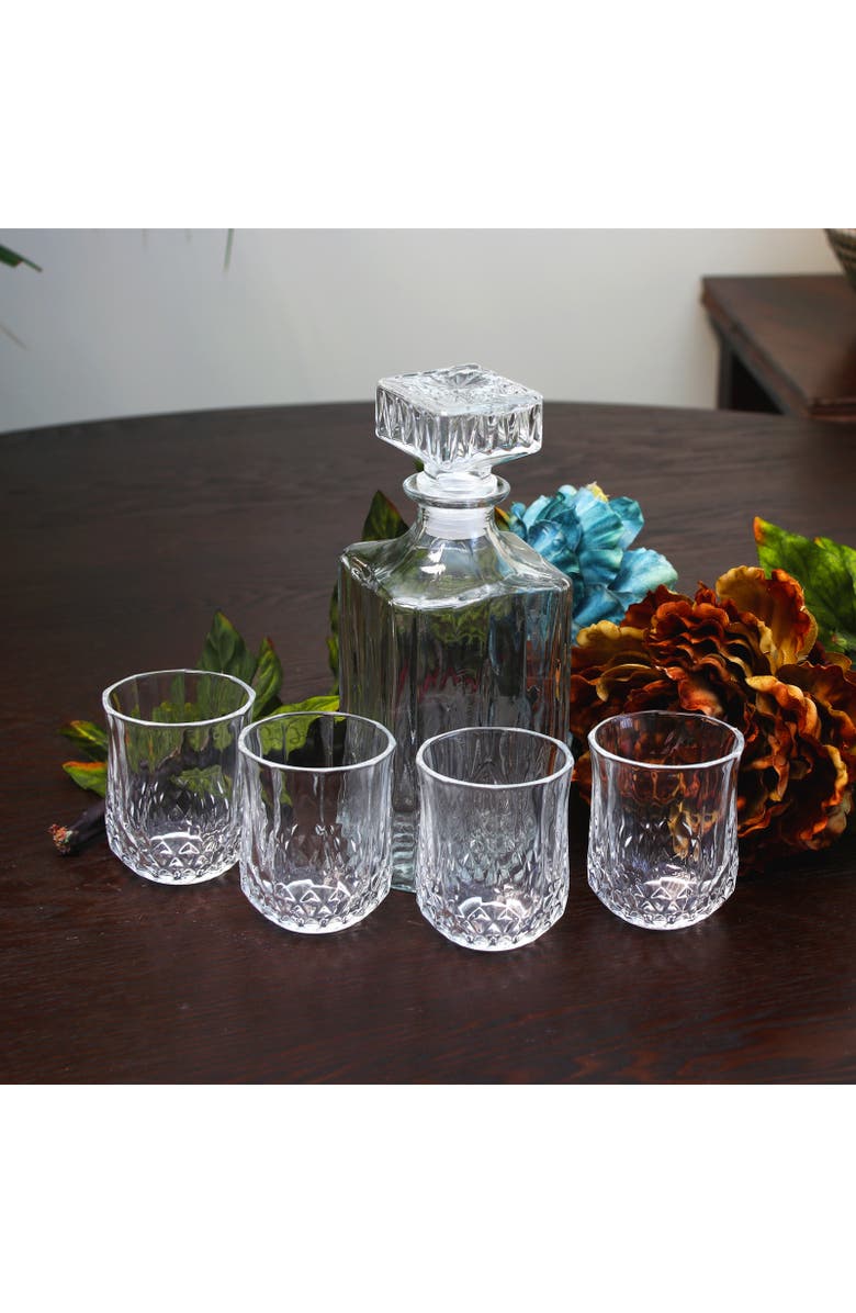 Gibson Home Jewelite 5 Piece Glass Decanter Set, Alternate, color, Clear
