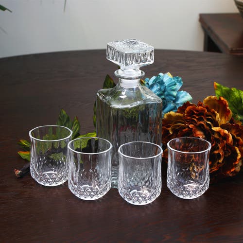 Gibson Home Jewelite 5 Piece Glass Decanter Set In Transparent