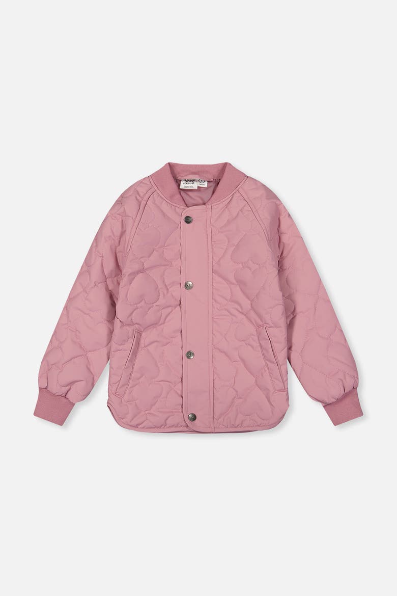 Heart Quilted Raglan Sleeve Zip Pocket Jacket, Main, color, Mauve Pink