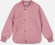 Deux par Deux Heart Quilted Raglan Sleeve Zip Pocket Jacket