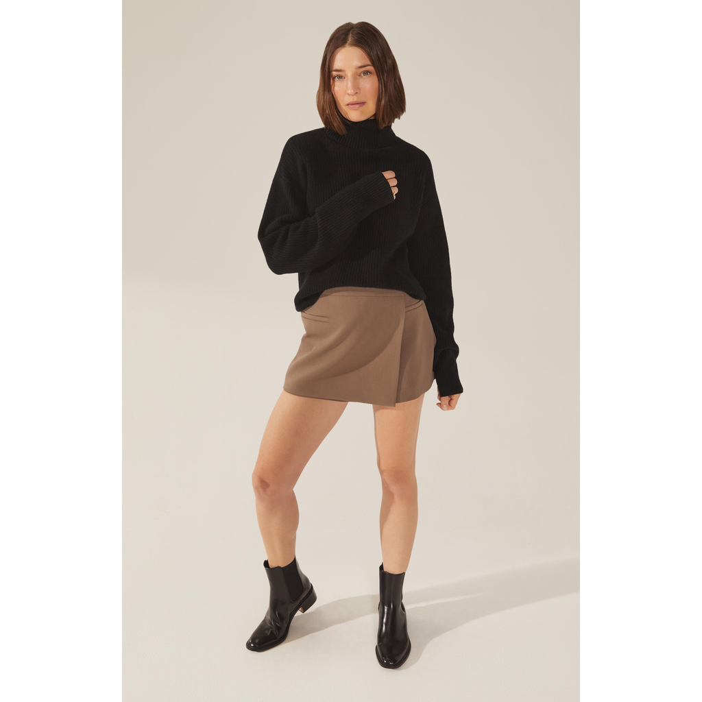 Italic Ellie Chunky Cashmere Turtleneck Sweater In Black