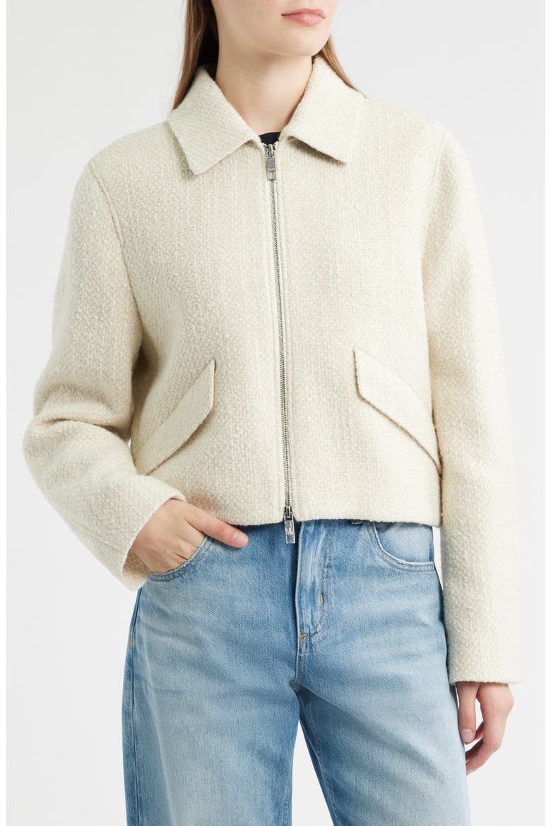 Cafiore Textured Wool Blend Jacket, Alternate, color, SOFT CREAM
