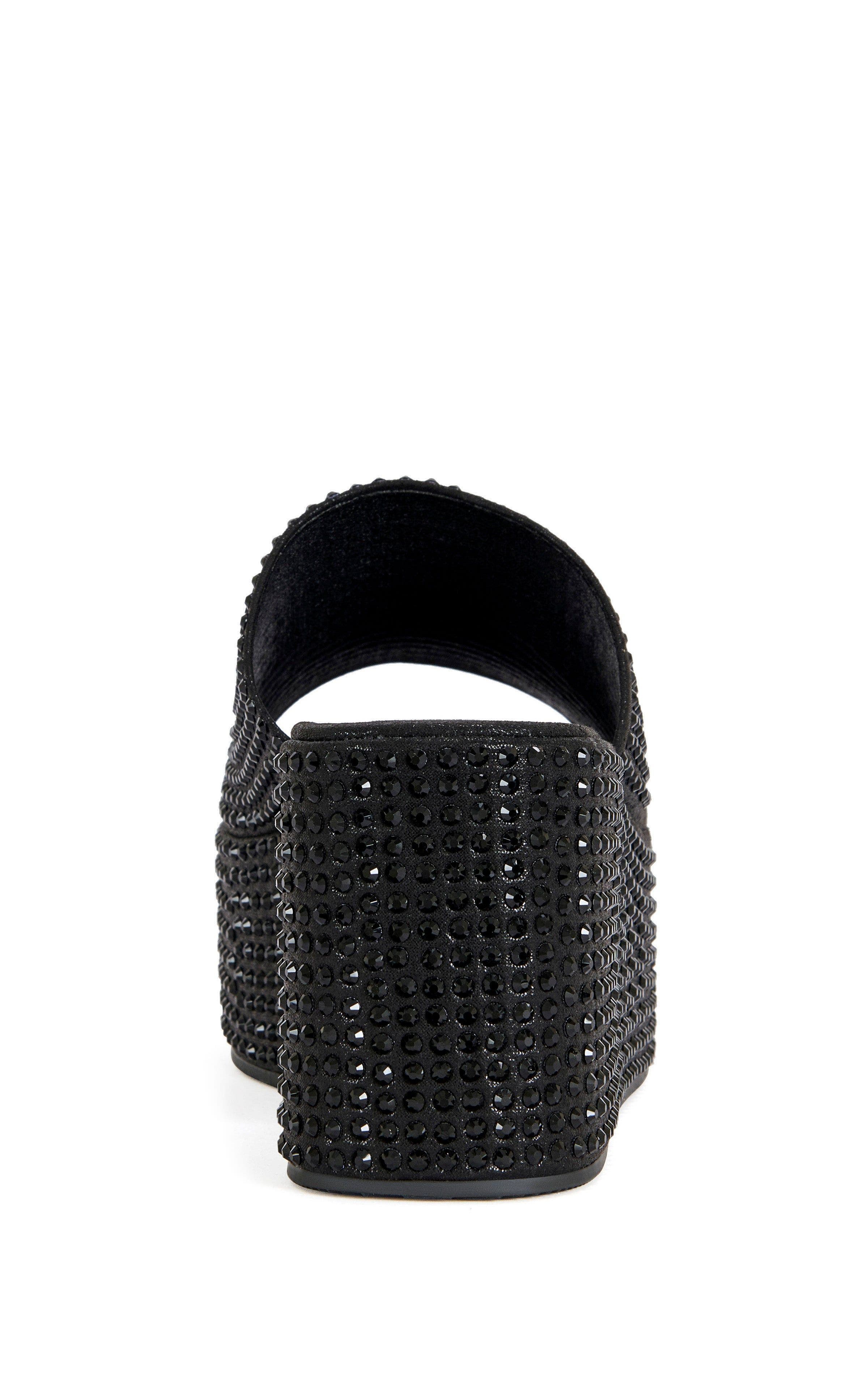 AZALEA WANG ARACHNA-BLACK RHINESTONE PLATFORM SANDAL - BLACK / 7 / WEDGE, Alternate, color, Black
