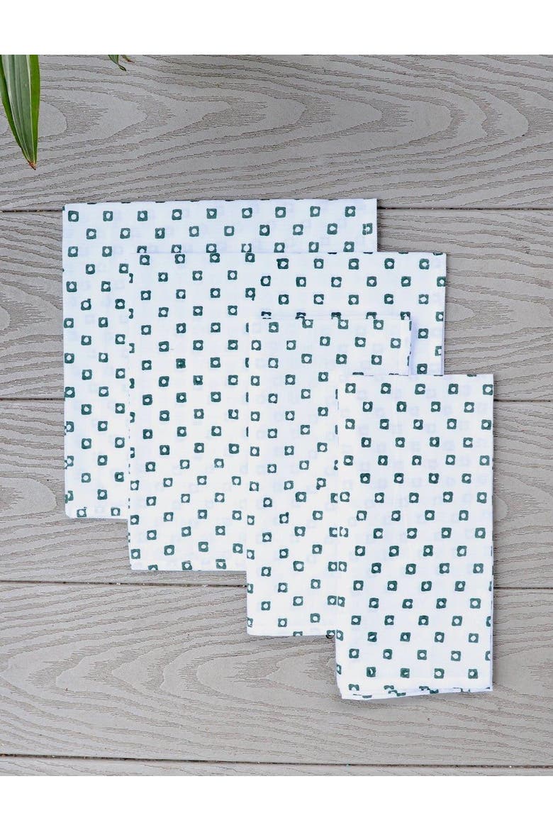 Squares Cloth Napkins - Set of 4, Alternate, color, Green Squares