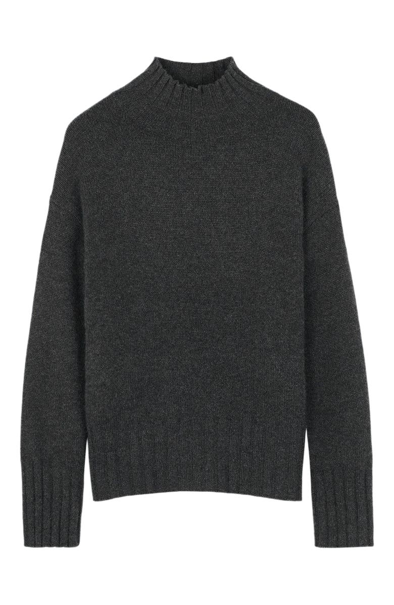 GOBI Mongolian Cashmere Relaxed-Fit Cashmere Turtleneck, Alternate, color, Charcoal