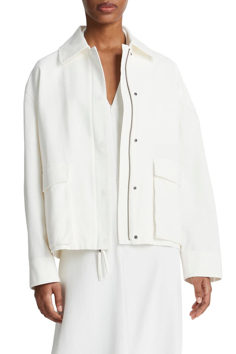Stretch Cotton Utility Jacket, Main, color, OFF WHITE