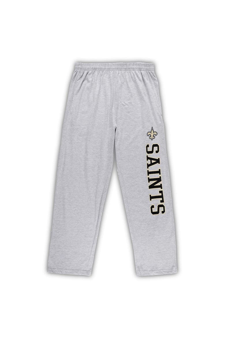 Men's Concepts Sport Black/Heathered Gray New Orleans Saints Big & Tall T-Shirt & Pants Sleep Set, Alternate, color, Black