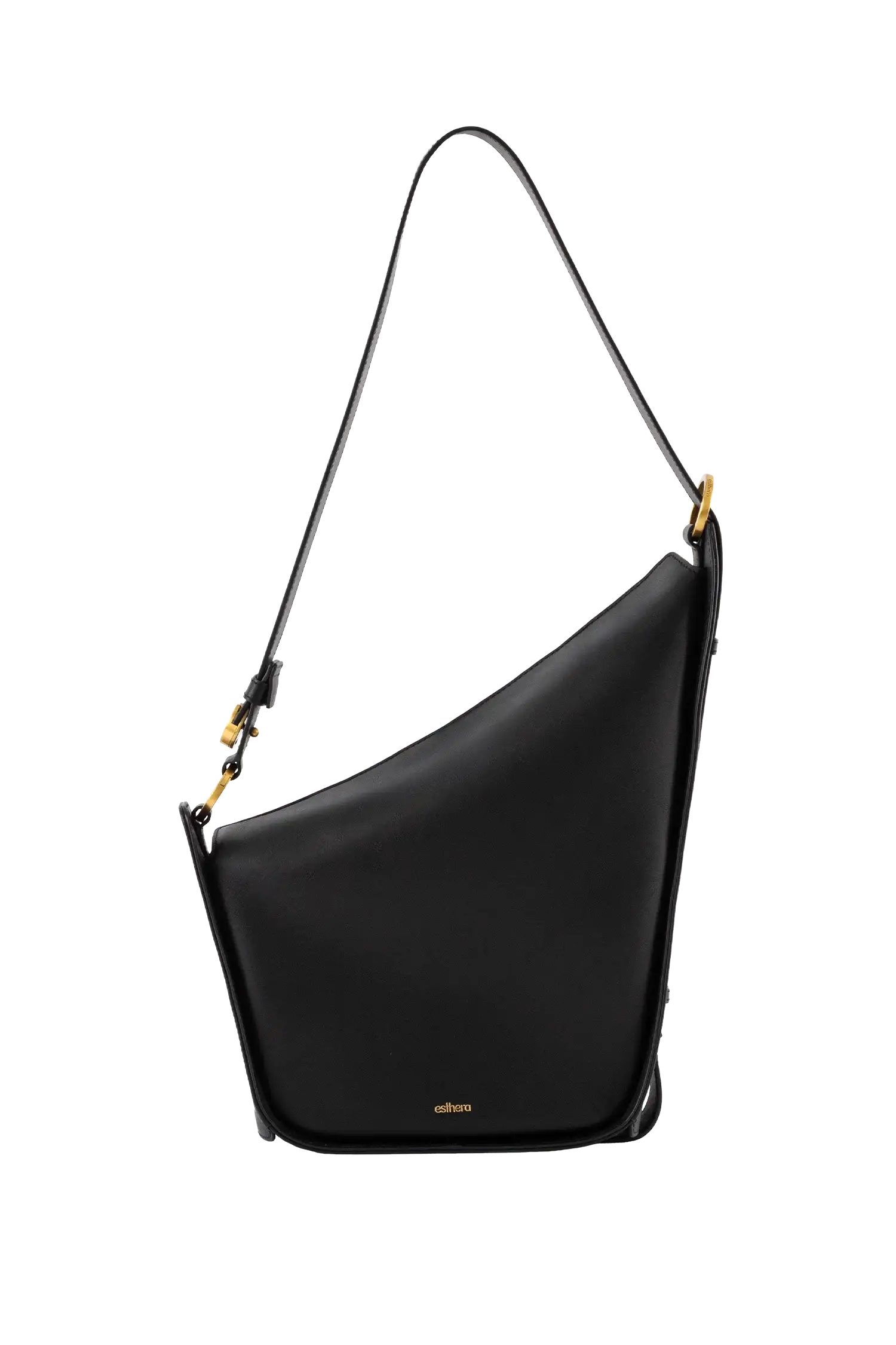 Esthera 10AM Leather Belted Strap Bag, Main, color, Black