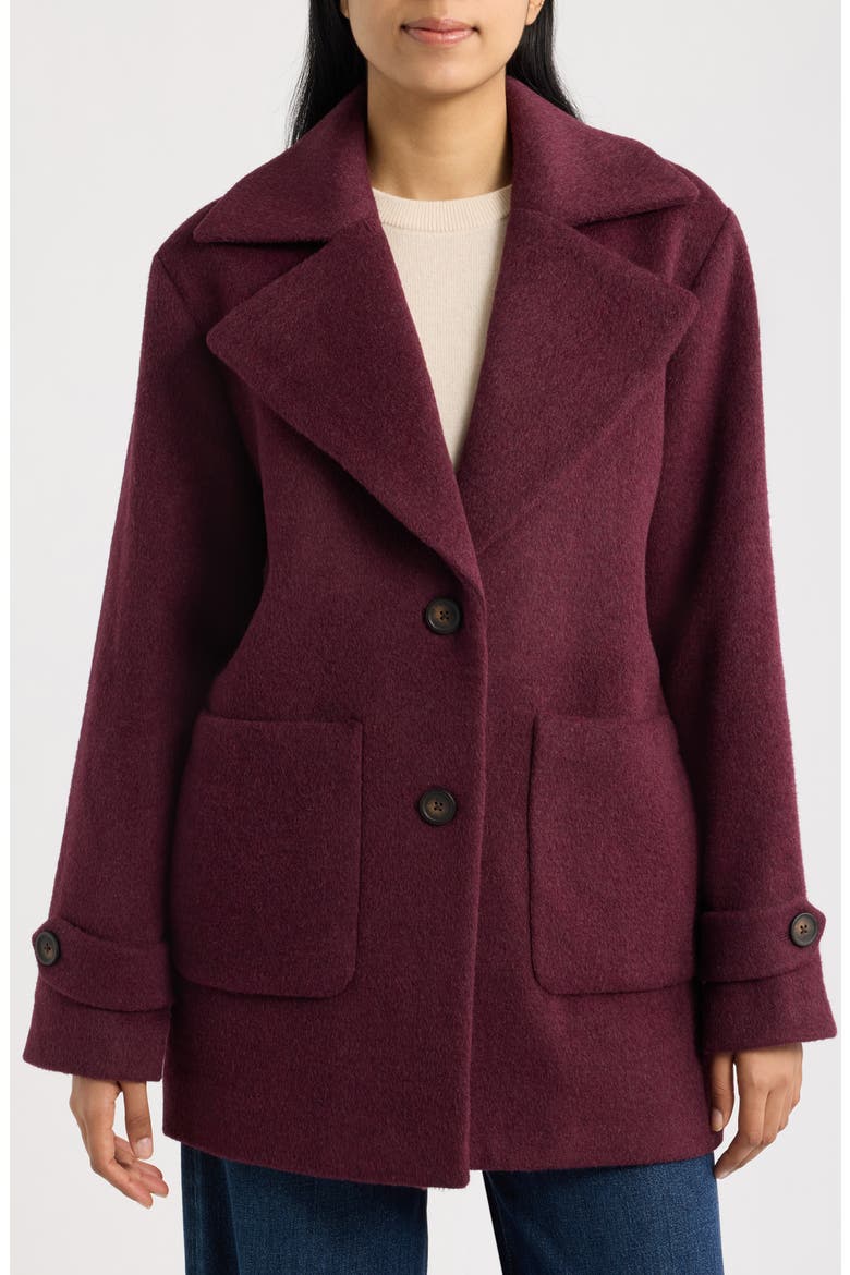 Wool Blend Coat, Alternate, color, CHERRY LACQUER