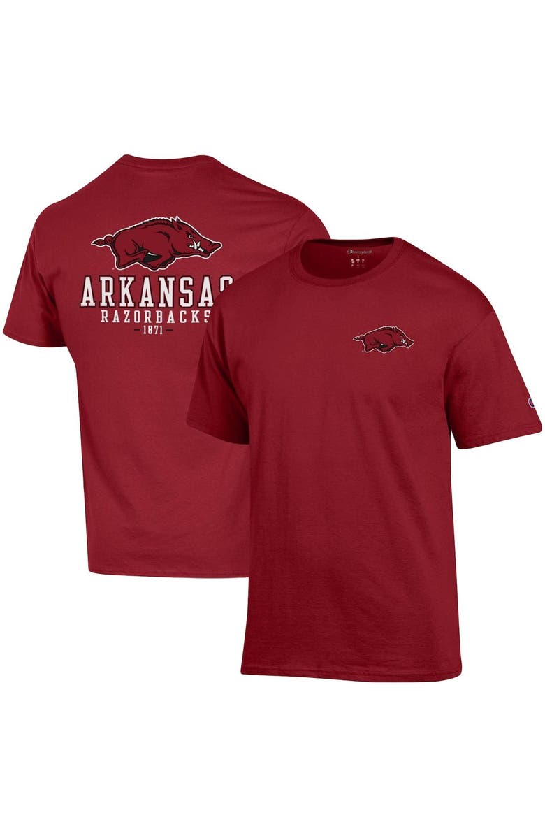 Champion Men's Champion Cardinal Arkansas Razorbacks Stack 2-Hit T-Shirt, Main, color, 