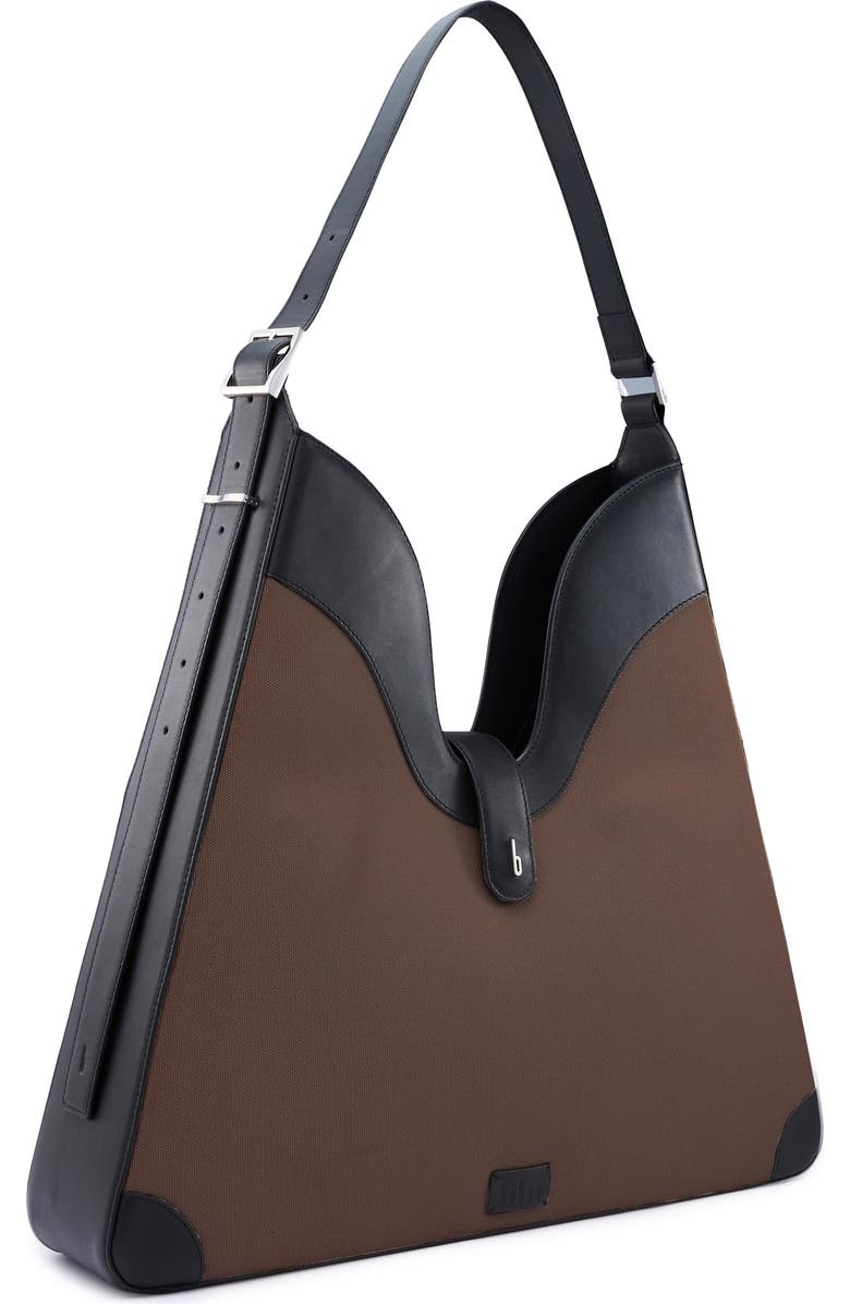 behno Melina Canvas Shoulder Bag, Alternate, color, Cacao/ Black