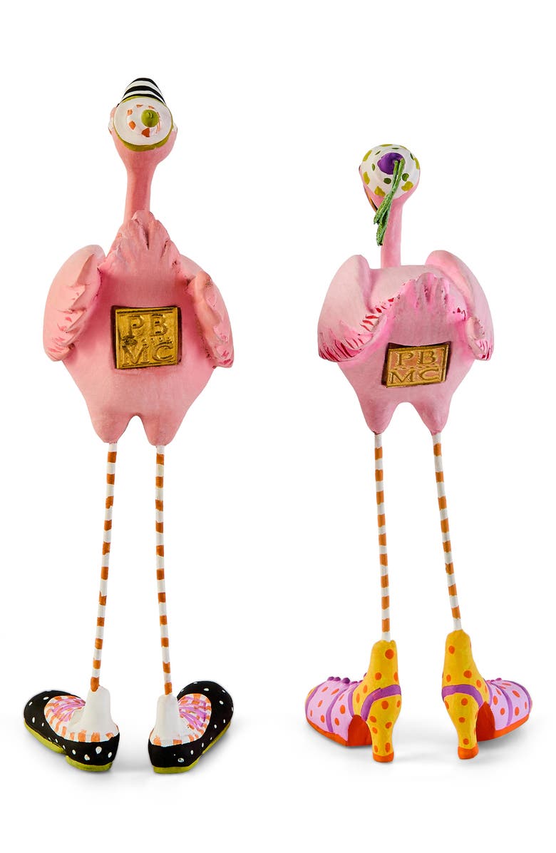 MACKENZIE CHILDS Patience Brewster Sheila & Sheldon Flamingo Figurines, Alternate, color, Pink