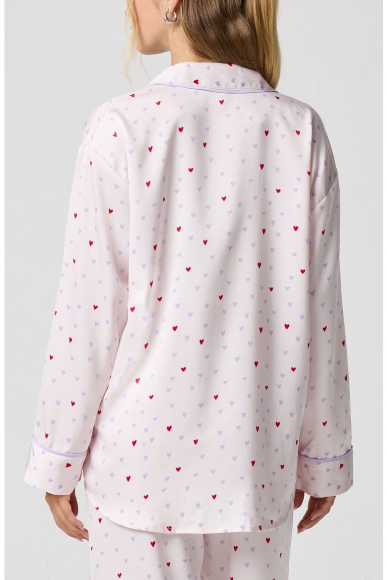 Dream Satin Pajama Shirt, Alternate, color, MULTI HEART