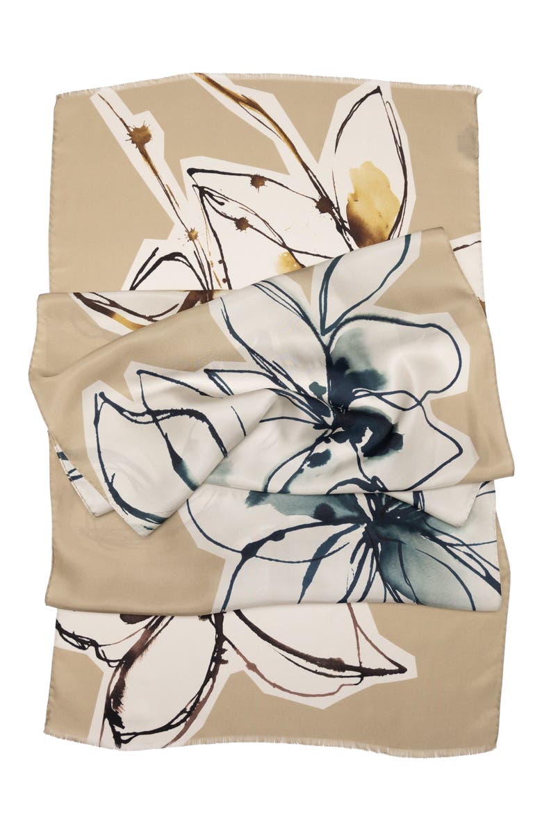 Elizabetta Mara - Long Silk Scarf for Women, Alternate, color, Beige