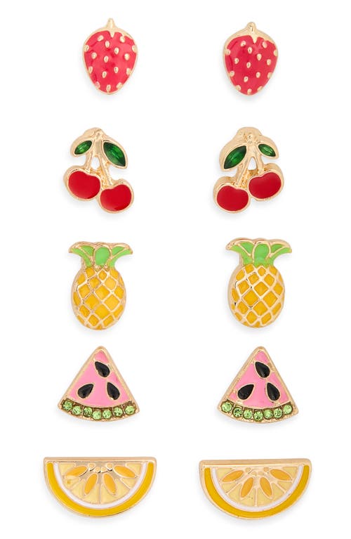 Leith Assorted 5-pack Stud Earrings In Gold