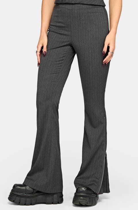 Lea Pinstripe Zip Bootcut Trouser