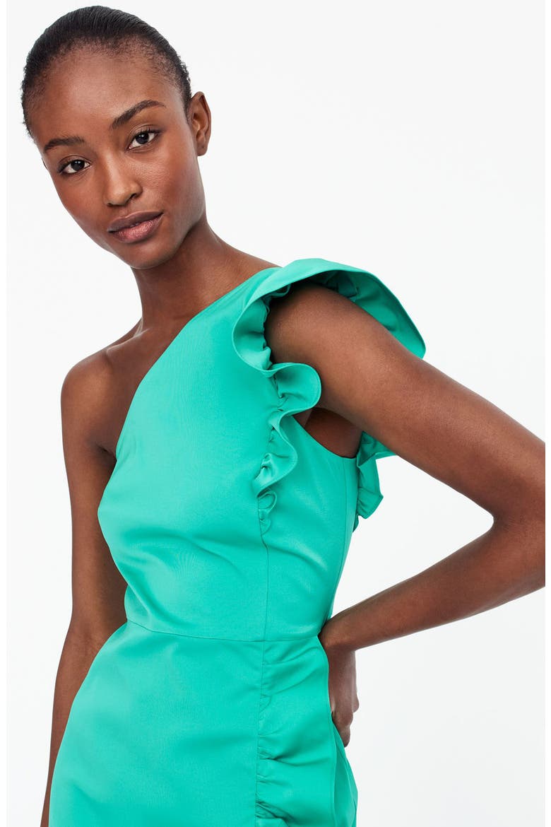 Yass One-Shoulder Ruffle Dress, Alternate, color, BRIGHT KELLY