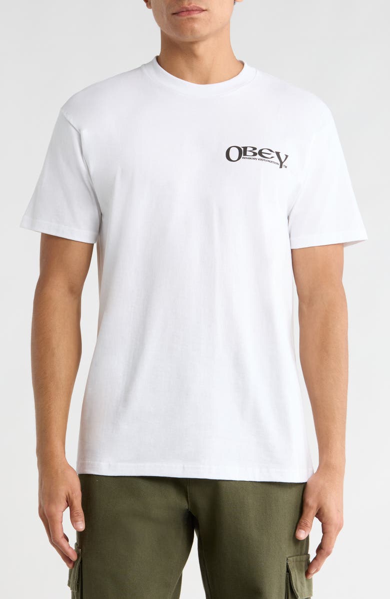 Obey Sensory Exploration Cotton Graphic T-Shirt, Main, color, White