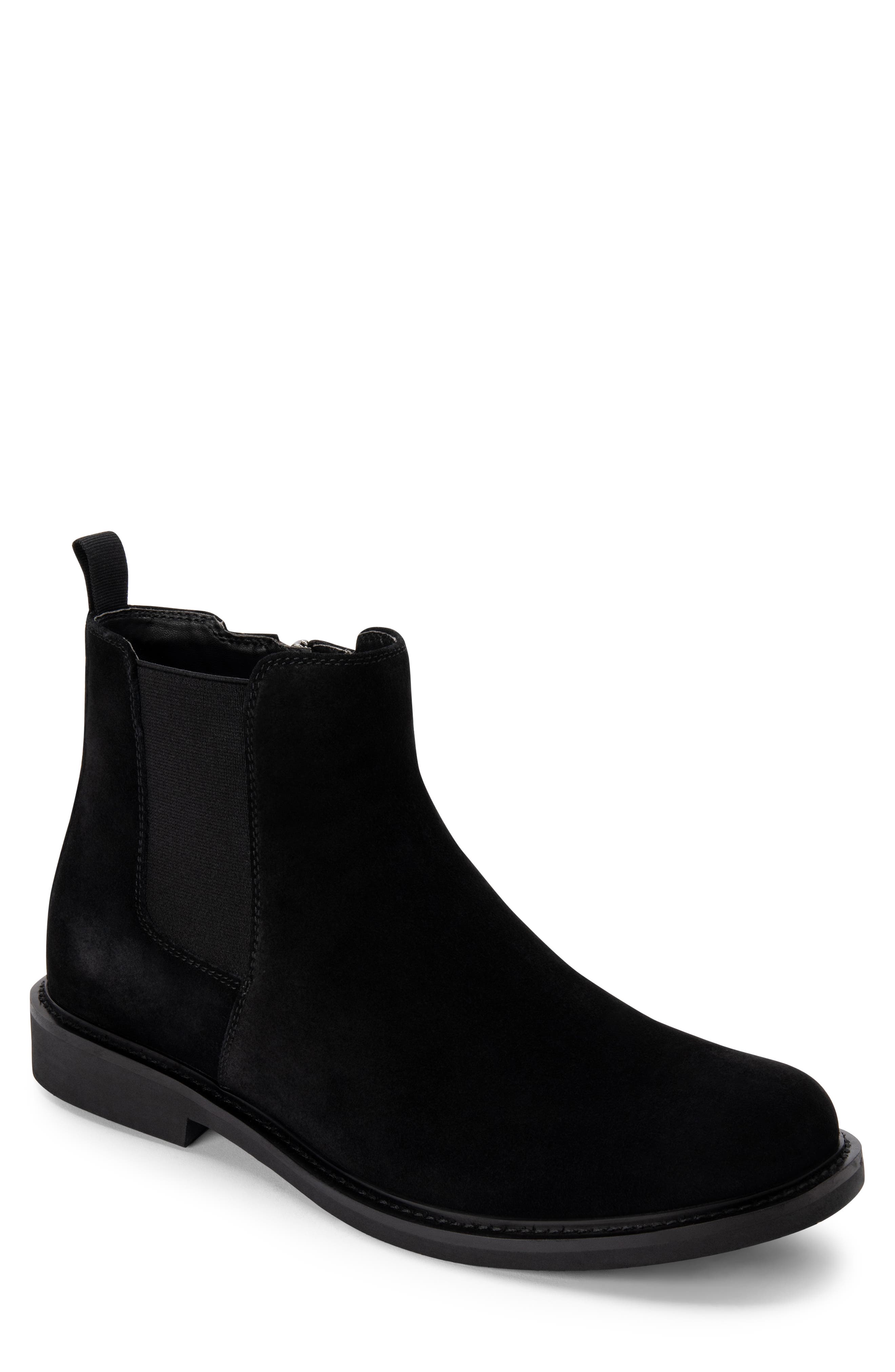 Grant Waterproof Chelsea Boot, Main, color, BLACK SUEDE
