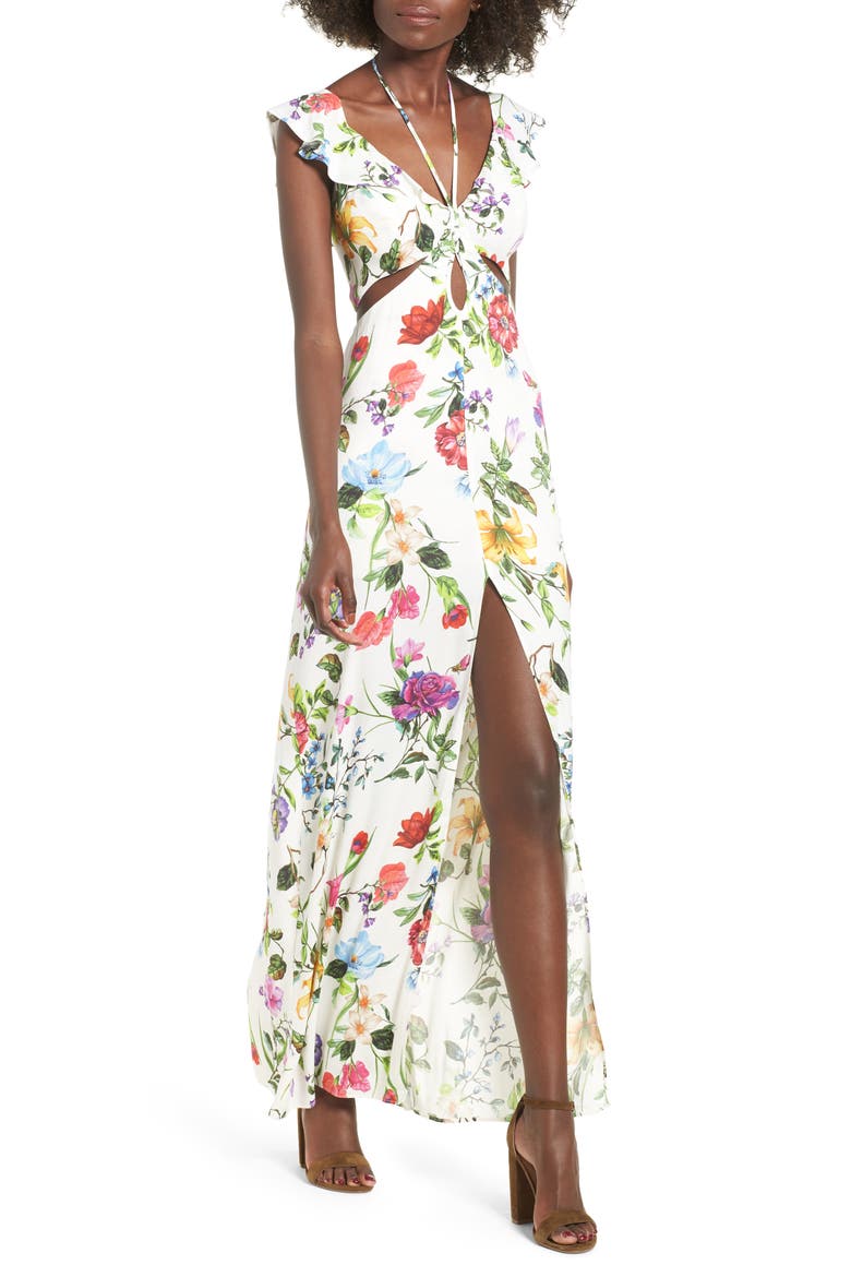 Alya Maxi Dress, Main, color, JARDIN BLANC