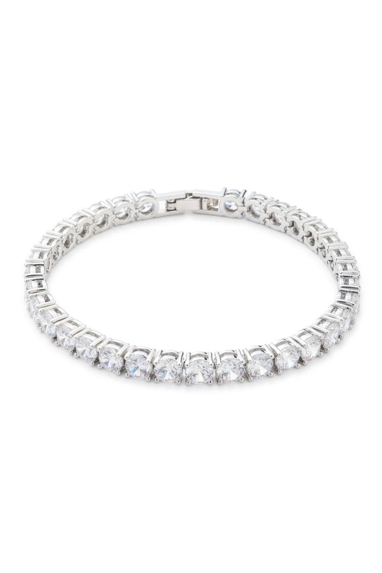 Peachy Keen Cubic Zirconia Bracelet, Main, color, SILVER