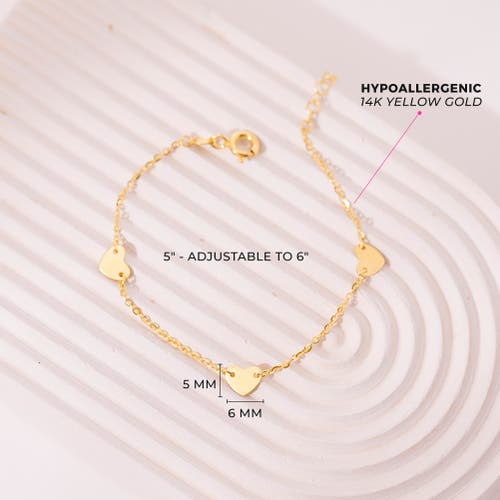 In Season Jewelry 14k Polished Heart Charm Bracelet In Gold