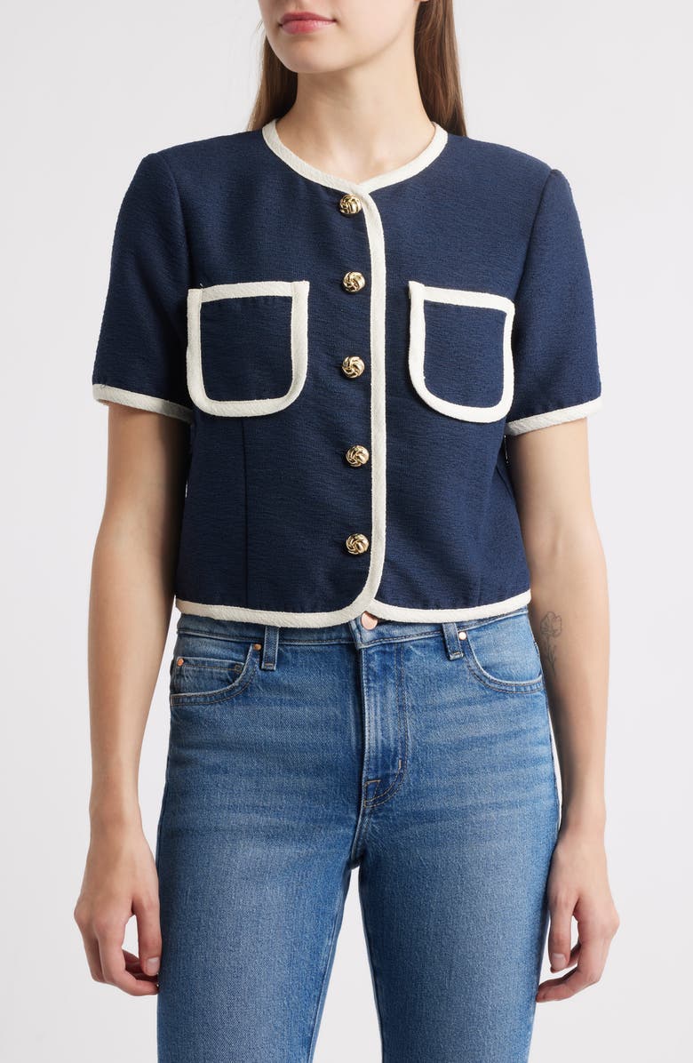 ZOE AND CLAIRE Short Sleeve Jacket, Main, color, 