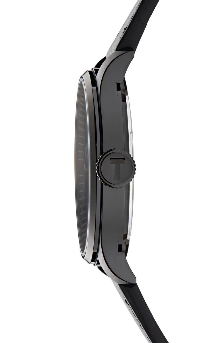 Ted Baker London Leather Strap Watch, 20mm, Alternate, color, Black