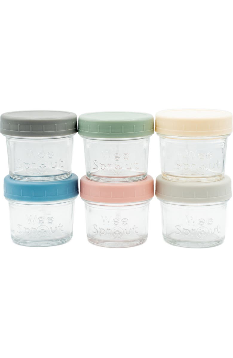 WeeSprout Glass Baby Food Storage Jars w/ Lids, Main, color, 