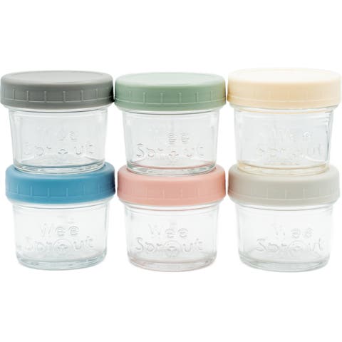 Glass Baby Food Storage Jars w/ Lids (4 oz, 6-Pack)