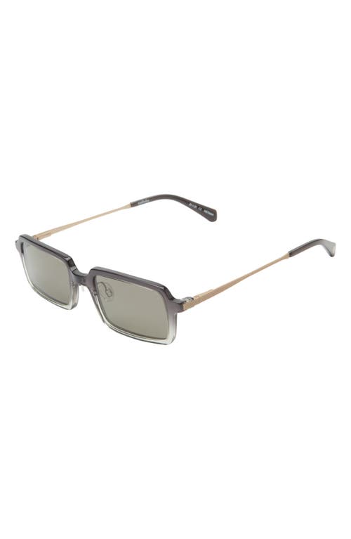Eyebobs Mogul 50mm Small Polarized Rectangular Sunglasses In Black To Grey Fade/grey
