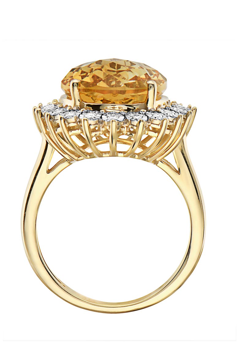 14K Yellow Gold Diamond & Citrine Sunburst Ring, Alternate, color, 14K Gold