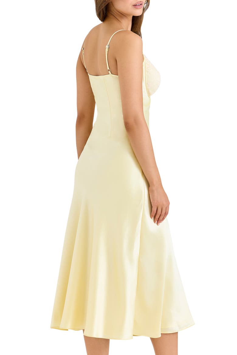 Felicity Lace & Satin Midi Dress, Alternate, color, YELLOW
