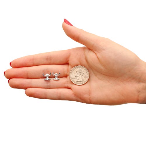 Disney Silver Plated Stitch Stud Earrings In Metallic