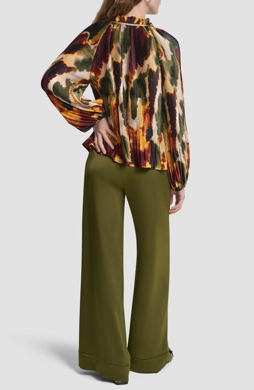 Dkny Print Pleated Top In Multi