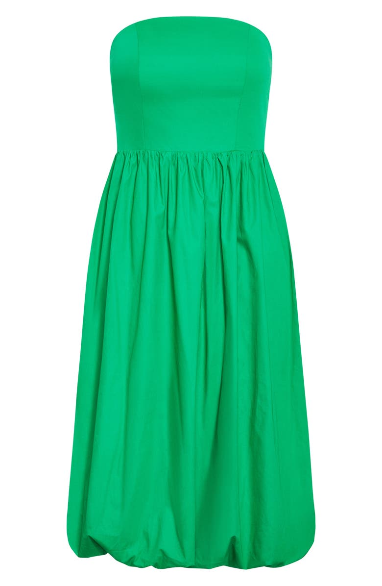 City Chic Alina Strapless Bubble Hem Maxi Dress, Alternate, color, Bright Green