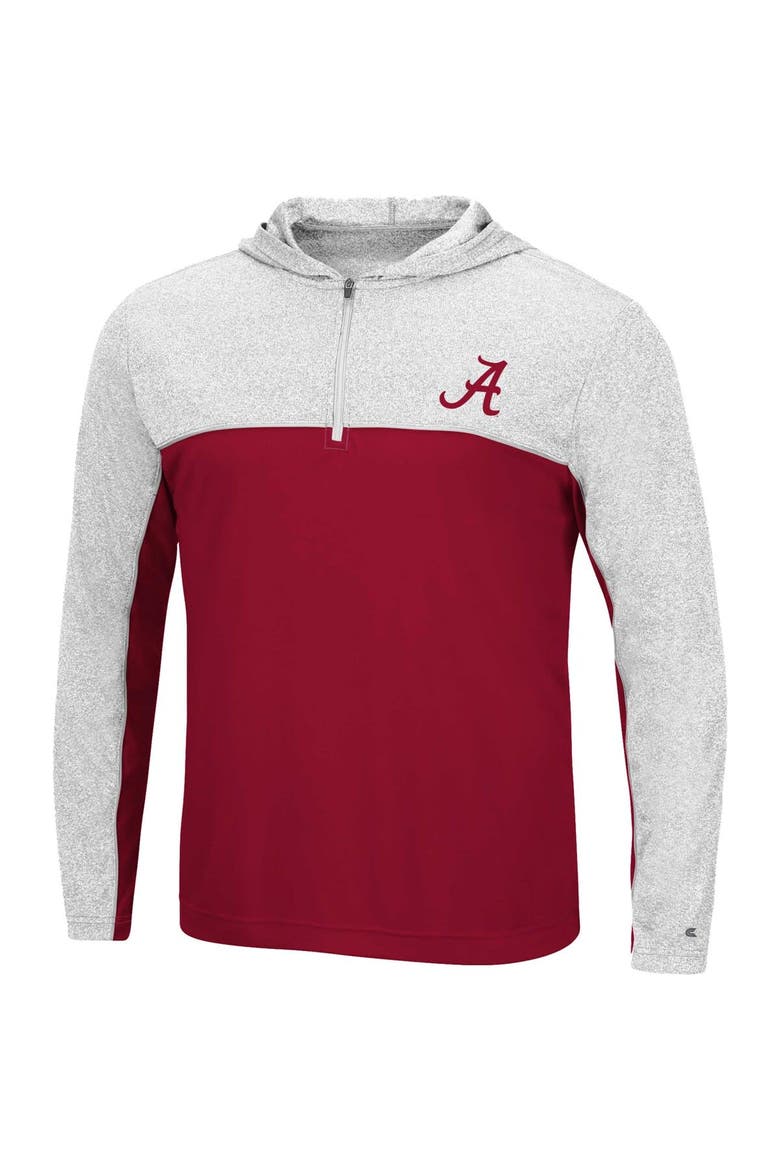 Men's Colosseum Crimson Alabama Crimson Tide Flick Quarter-Zip Hoodie Windshirt, Alternate, color, Crimson