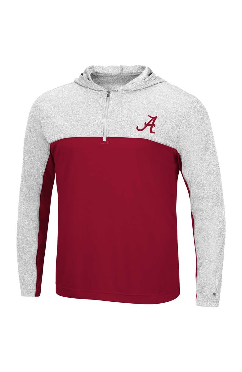 COLOSSEUM Men's Colosseum Crimson Alabama Crimson Tide Flick Quarter-Zip Hoodie Windshirt, Alternate, color, 