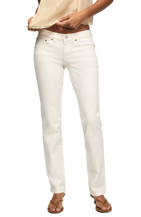 Sweet Mid Rise Straight Leg Jeans (Bright White)