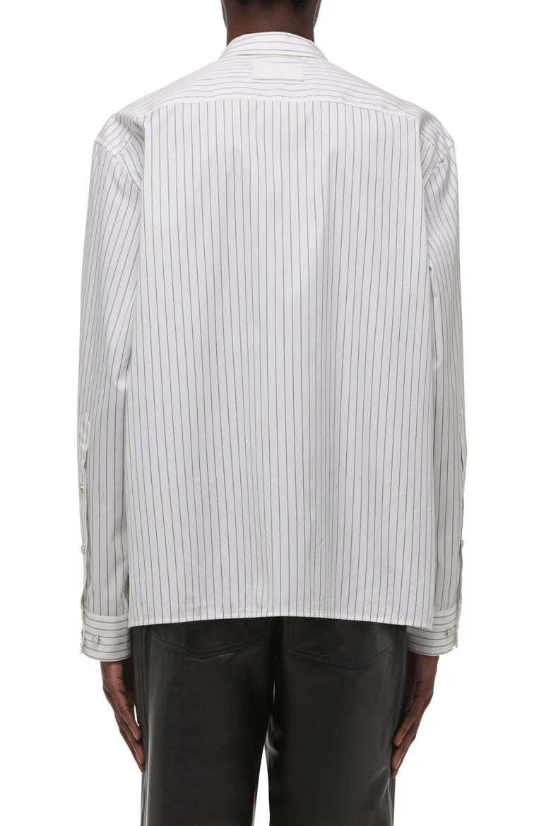 Relaxed Fit Stripe Button-Up Shirt, Alternate, color, WHITE/ NAVY