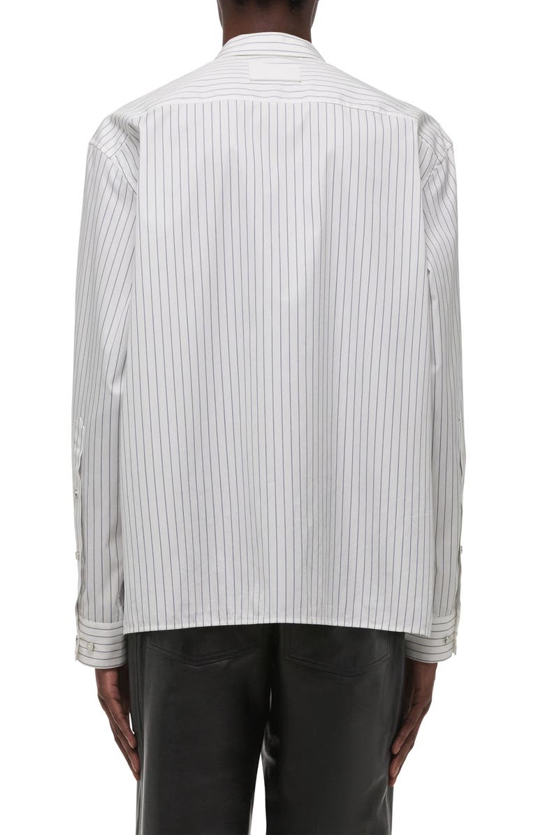 Helmut Lang Relaxed Fit Stripe Button-Up Shirt, Alternate, color, White/ Navy