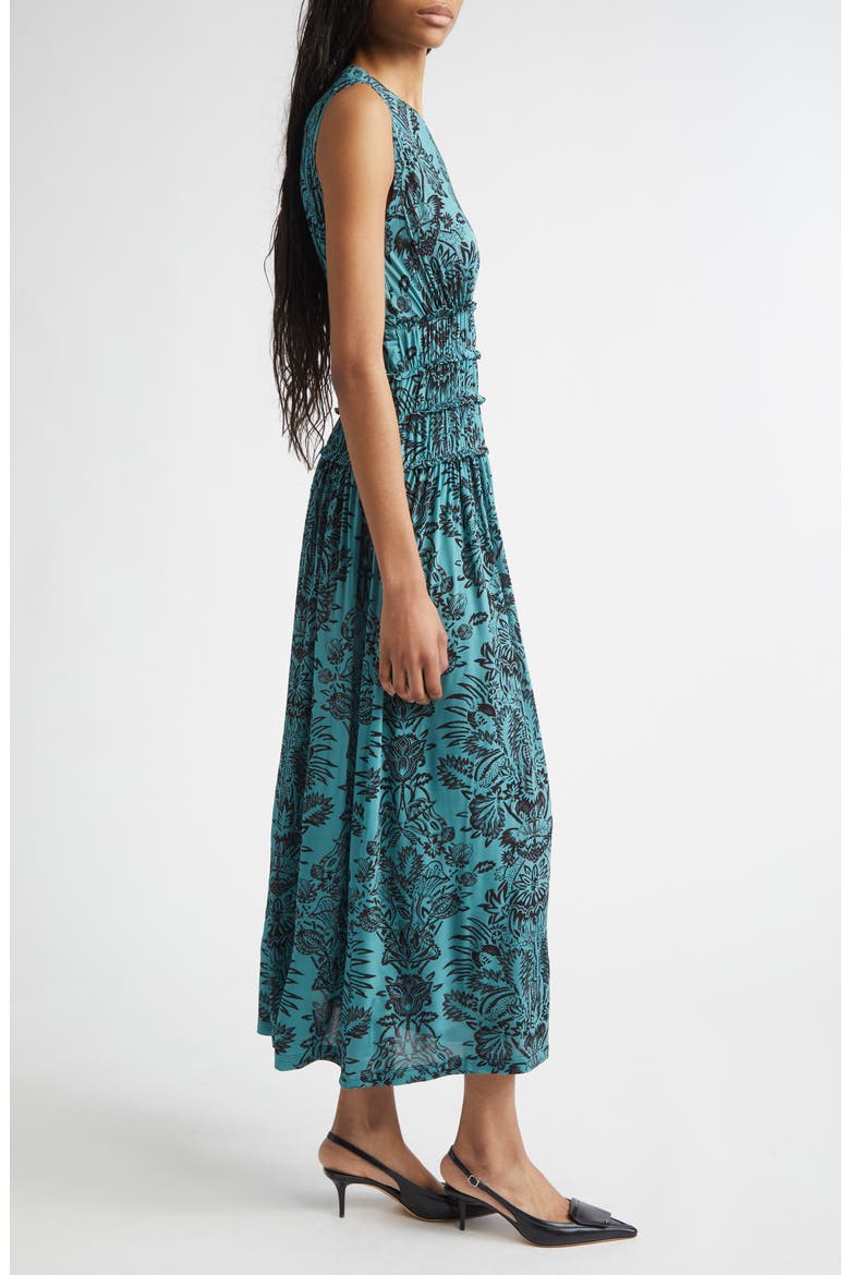 Kamaria Floral Jersey Midi Dress, Alternate, color, OCEAN FLORA