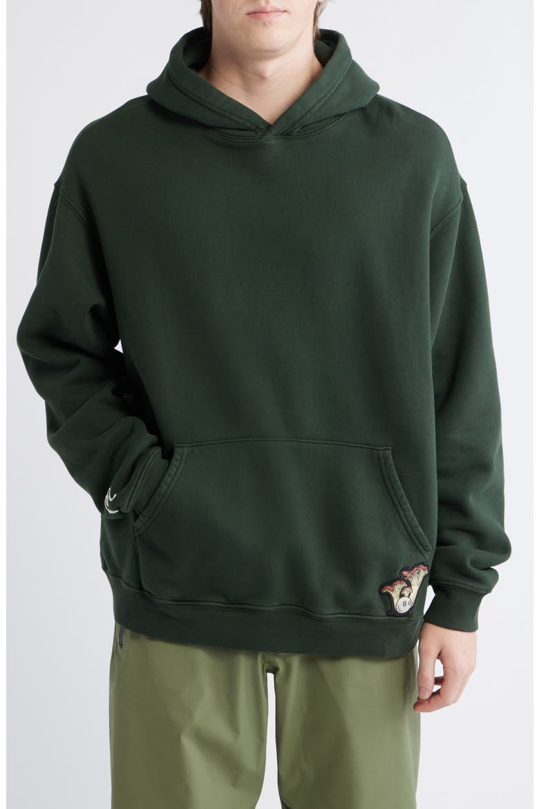 Fesque Oversize Foraging Fairways Cotton Fleece Hoodie, Main, color, CAVERN