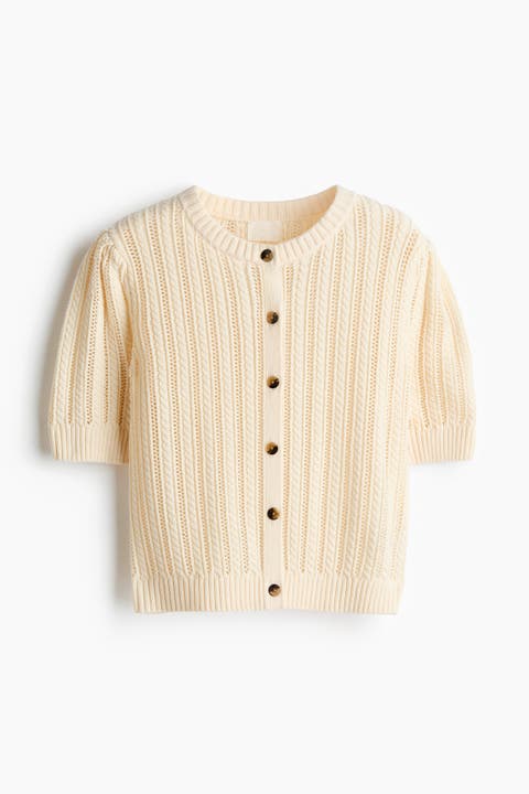 Pointelle-knit Cardigan