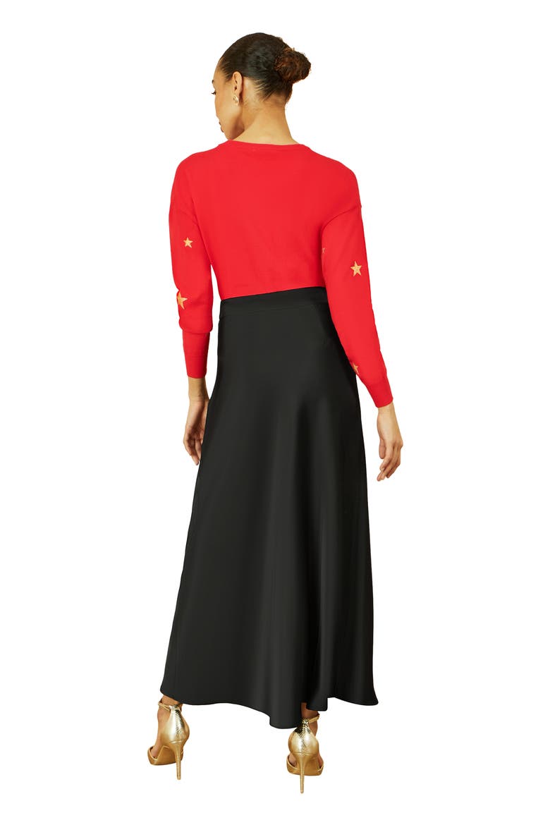 Smart Satin Midi Skirt, Alternate, color, Black