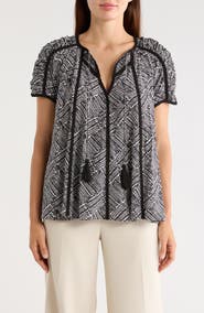 Elie Tahari The Juliana Print Silk Top