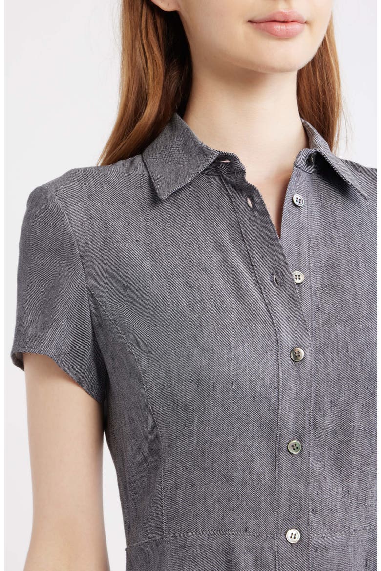 Stretch Linen Blend Shirtdress, Alternate, color, INK BLUE - GGE